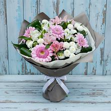 Букет цветов из:  Герберы, Альстромерии и Хризантемы #REPLACE_PRED# Сергеевке