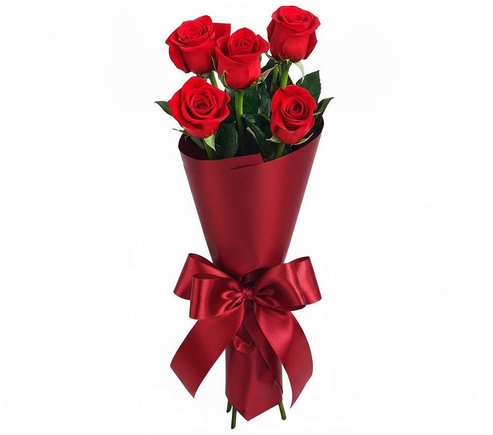 Букет 5 Красных роз Эдлесс Лав в Сергеевке