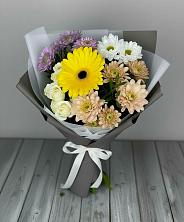 Букет цветов из:  Розы, Герберы и Хризантемы в Сергеевке