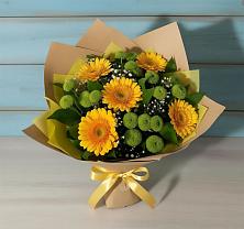 Букет цветов из:  Герберы и Хризантемы #REPLACE_PRED# Сергеевке