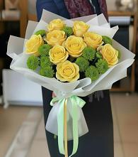 Букет цветов из:  Хризантемы и Розы в Сергеевке