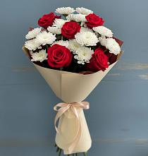 Букет цветов из:  Розы и Хризантемы в Сергеевке
