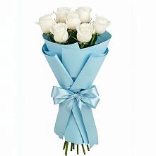 Букет 7 белых роз Проуд в Сергеевке