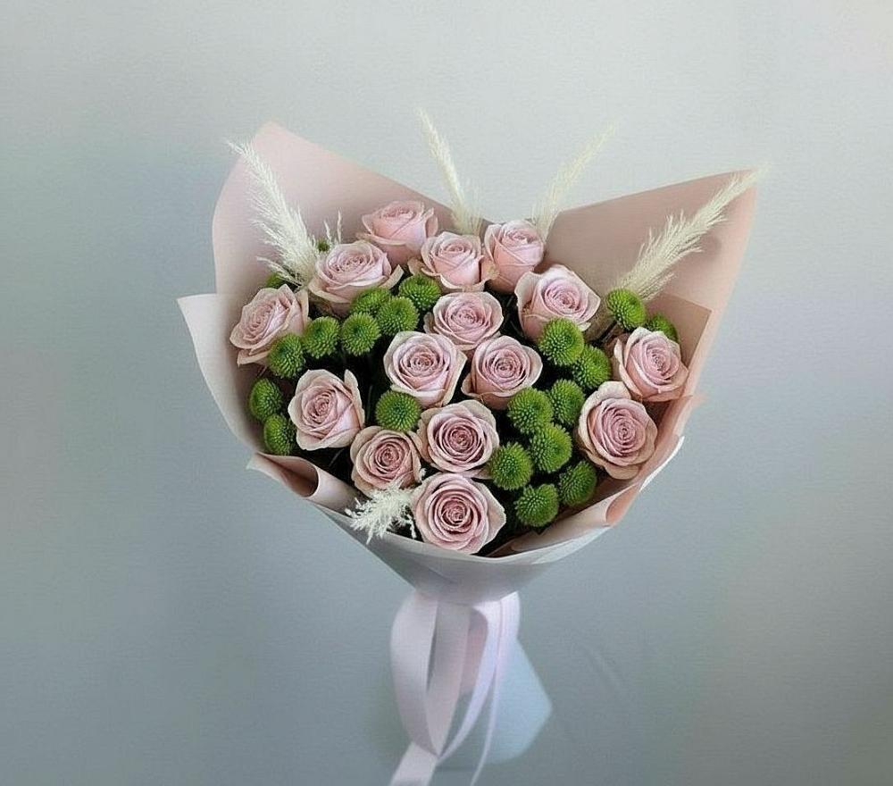 Букет цветов из: Розы и Хризантемы в Сергеевке