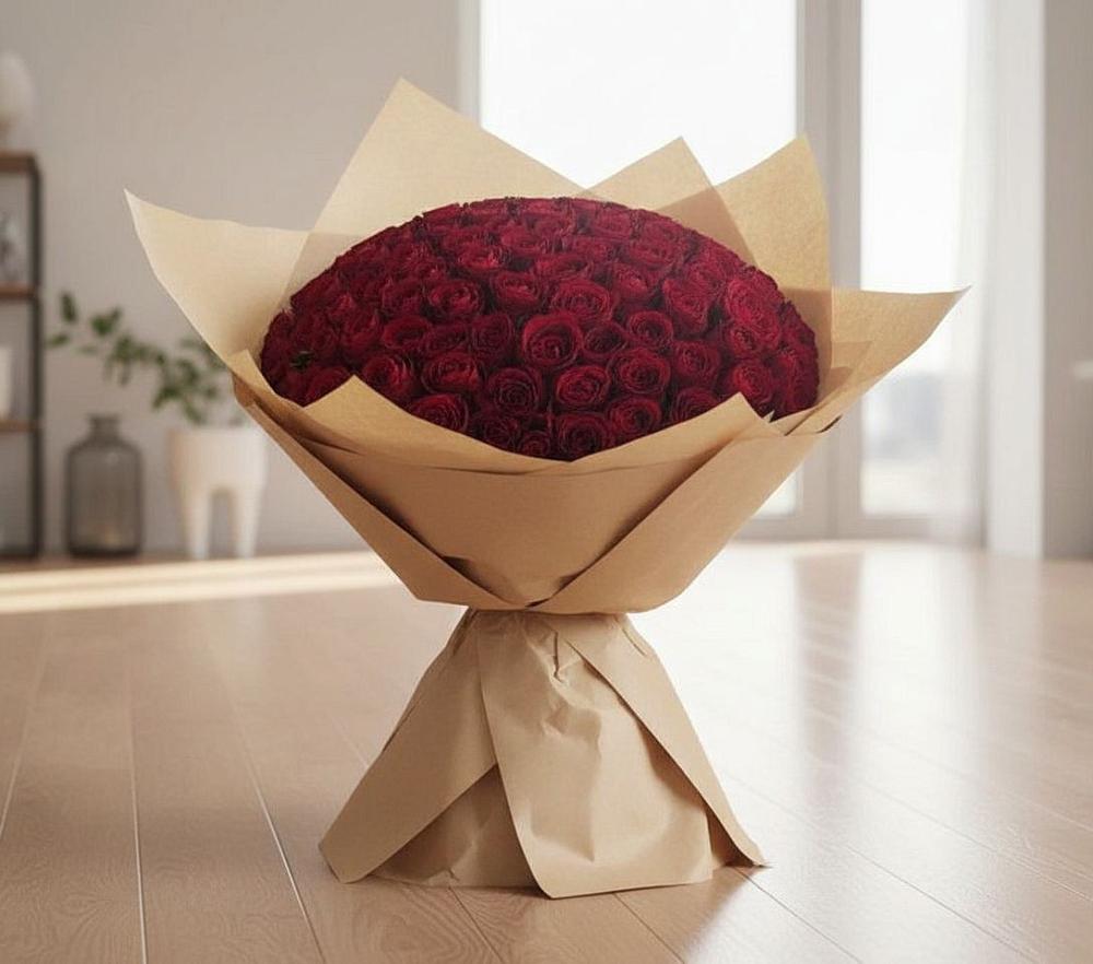 Букет 101 Красная роза в Сергеевке