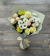 Букет цветов из:  Альстромерии, Розы и Хризантемы в Сергеевке